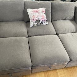 Versatile  Grey Couch With Lots Of Storage .Modular Sectional Sofa 