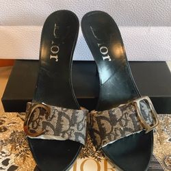 Authentic  Christian Dior Vintage CD Signature Mono Sandals Like Brand New!!!