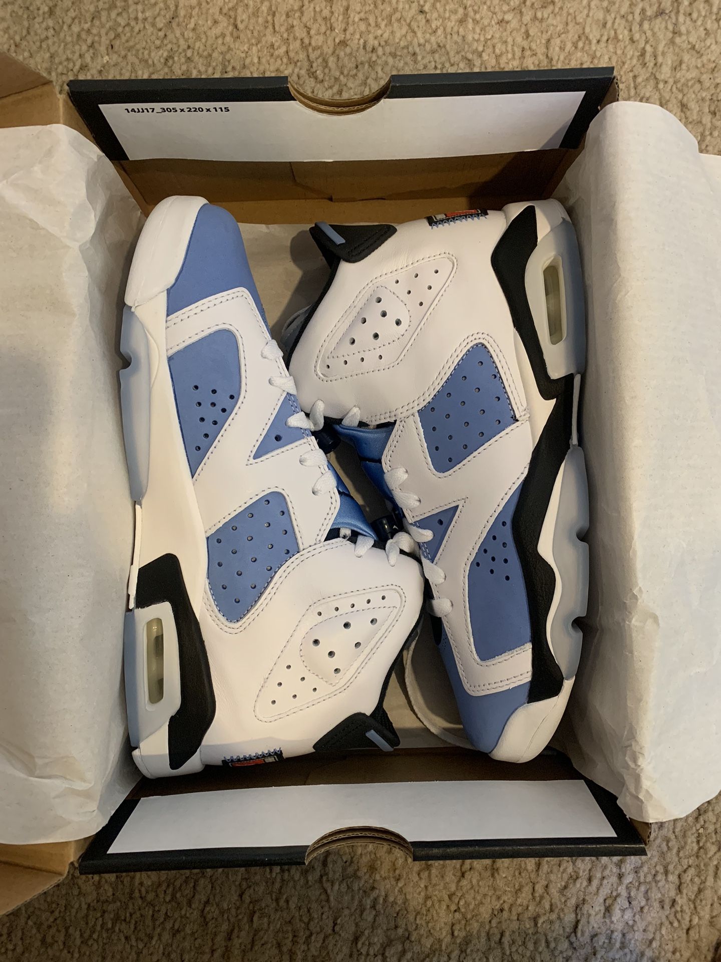 jordan 6 unc white