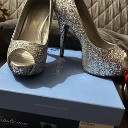 Sequin Platform Heels