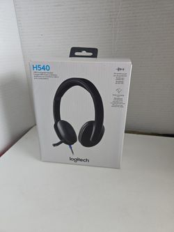 Logitech H540 USB Computer Headset Noise-Canceling Mic HD Sound New Read
