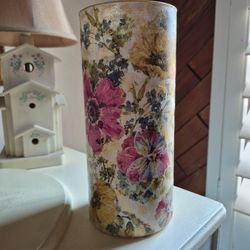 Hand designed decoupaged vase
