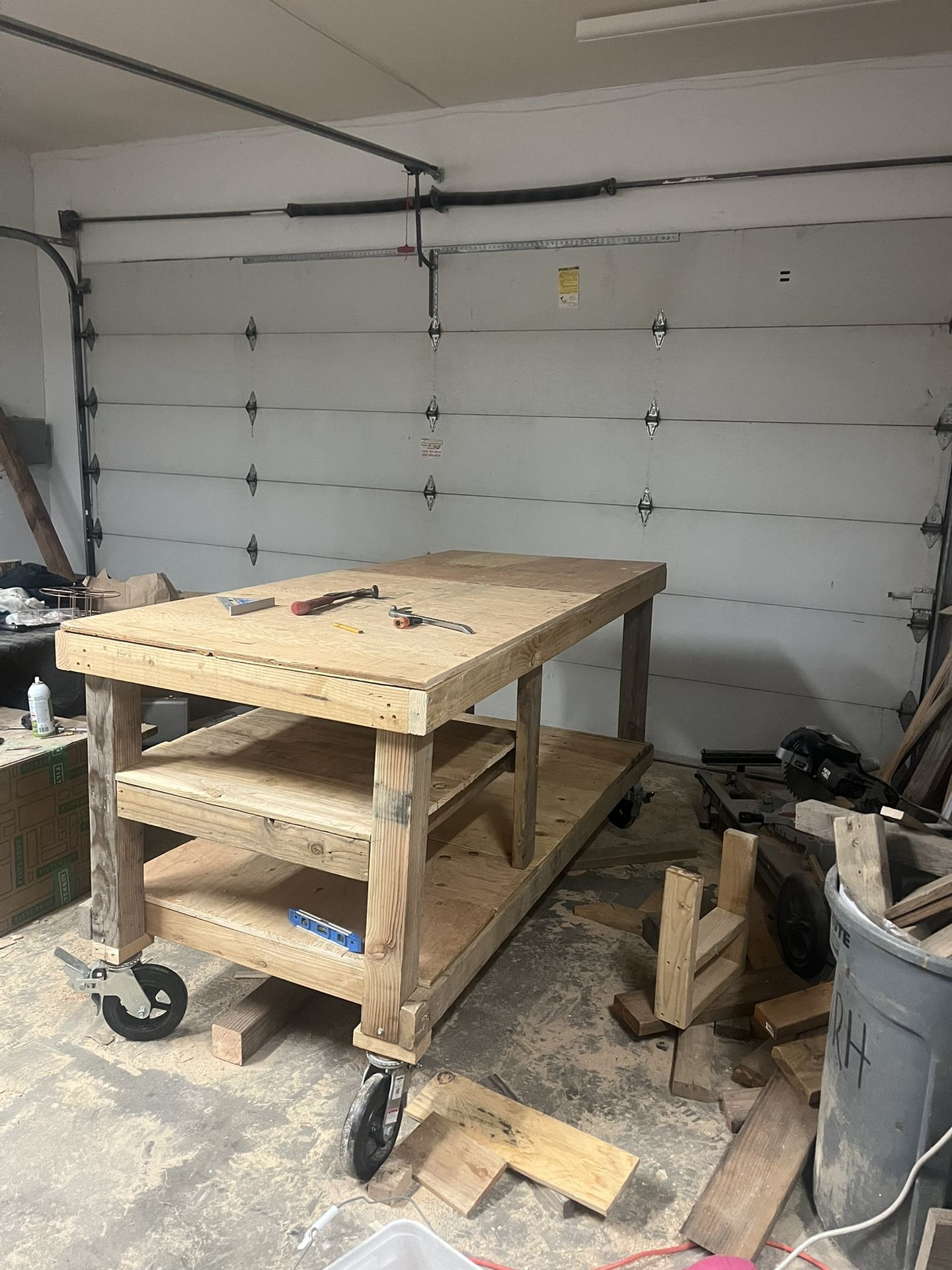 Wooden Work Bench/ Tool Storage