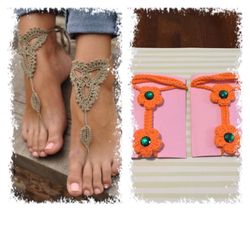 Barefoot crochet sandals