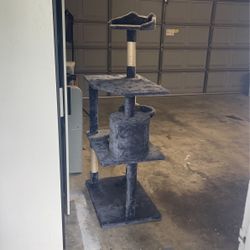 Cat Tree Condo 59” Blue Scratch Post Used Good Condition