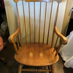 1970's Nichols & Stone Wood Rocking Chair Nursery Furniture