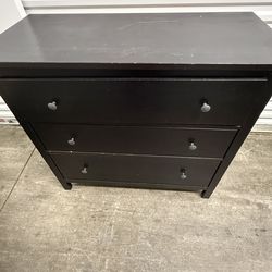 Black 3-Drawer Dresser / Storage Chest