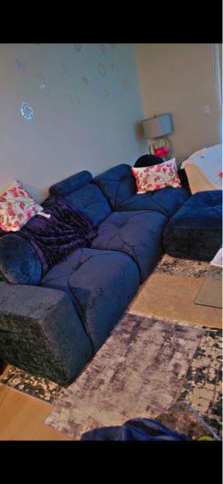 Blue velvet simi new couch