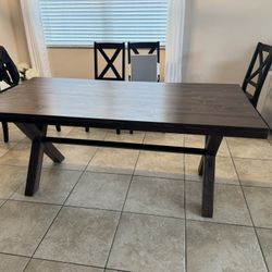 Dining Table, Chocolate Brown , 71 In Long