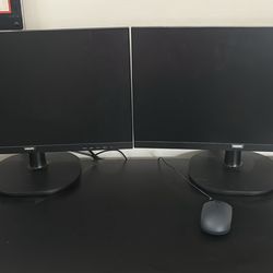 HP Elitedesk Desktop and 2 Philips monitors