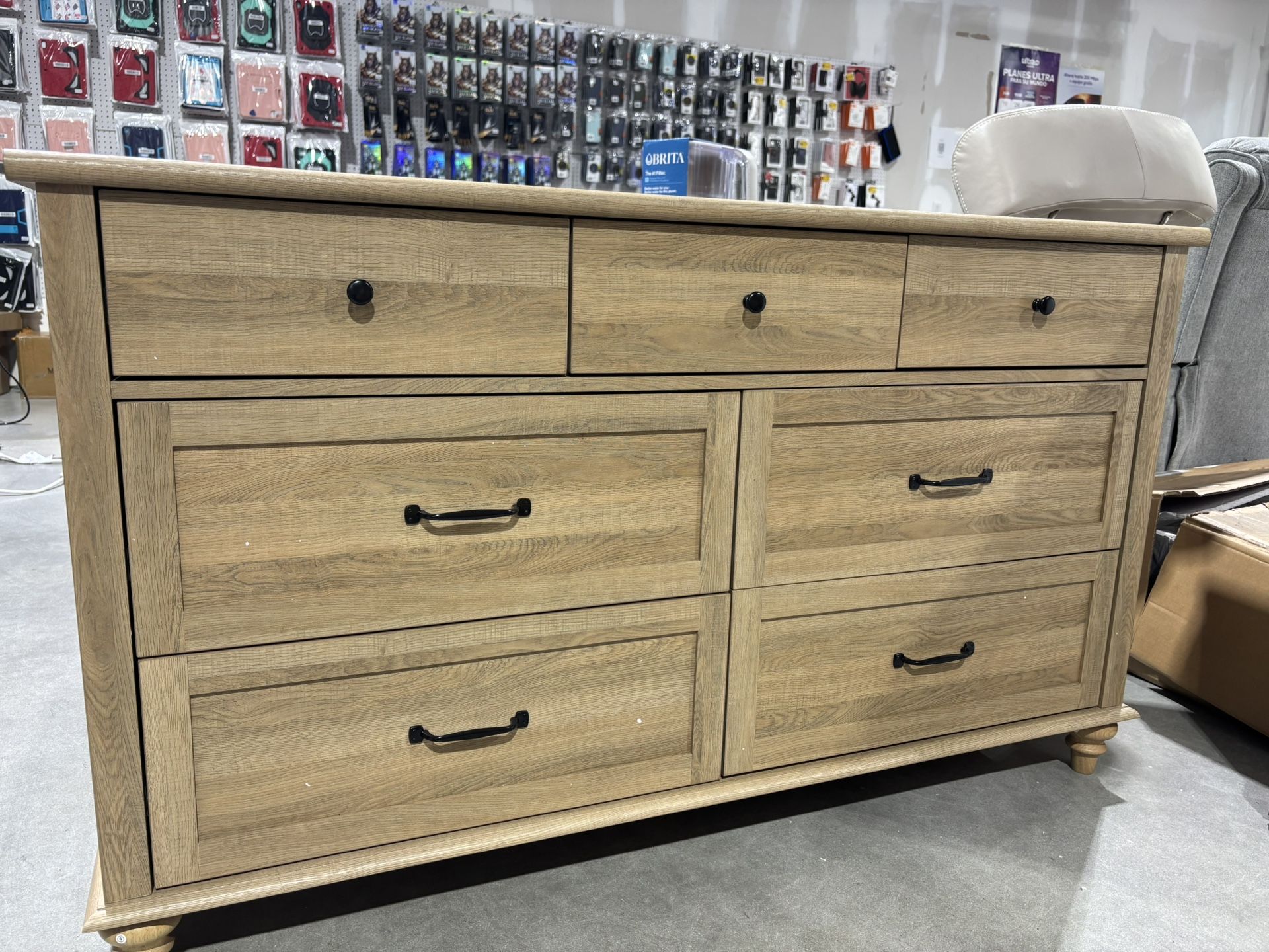 Kids Dresser for Bedroom with 7 Drawers, Light Wood Baby Dresser for Nursery & Kids Room