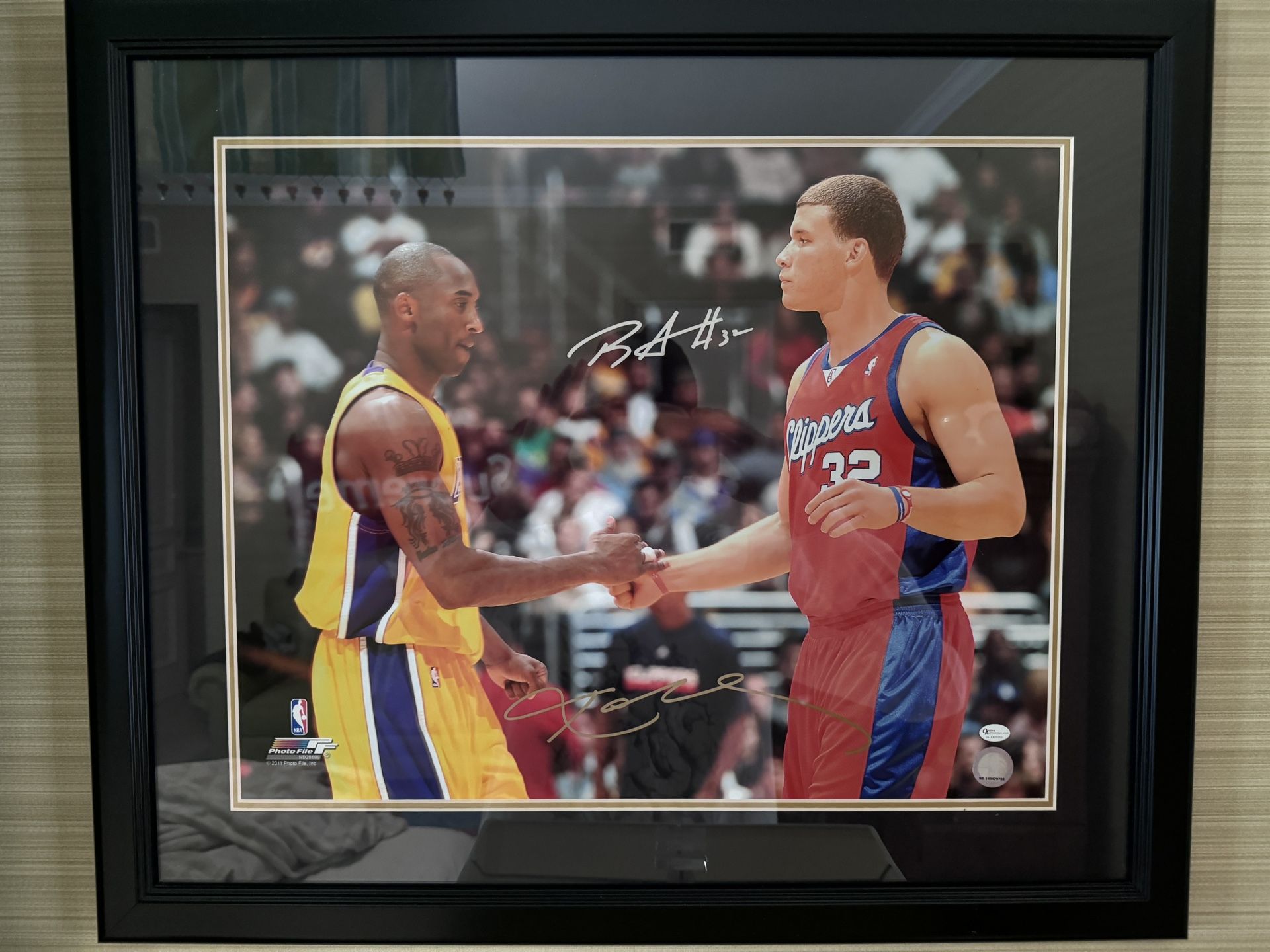 Kobe Bryant & Blake Griffin Duo Autographed Framed Picture