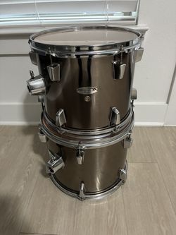 12 & 13 Inch Percussion Plus Smokey Chrome Metallic Finished Power Toms Drum