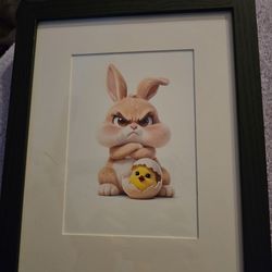 "Grumpy Bunny" Framed print.