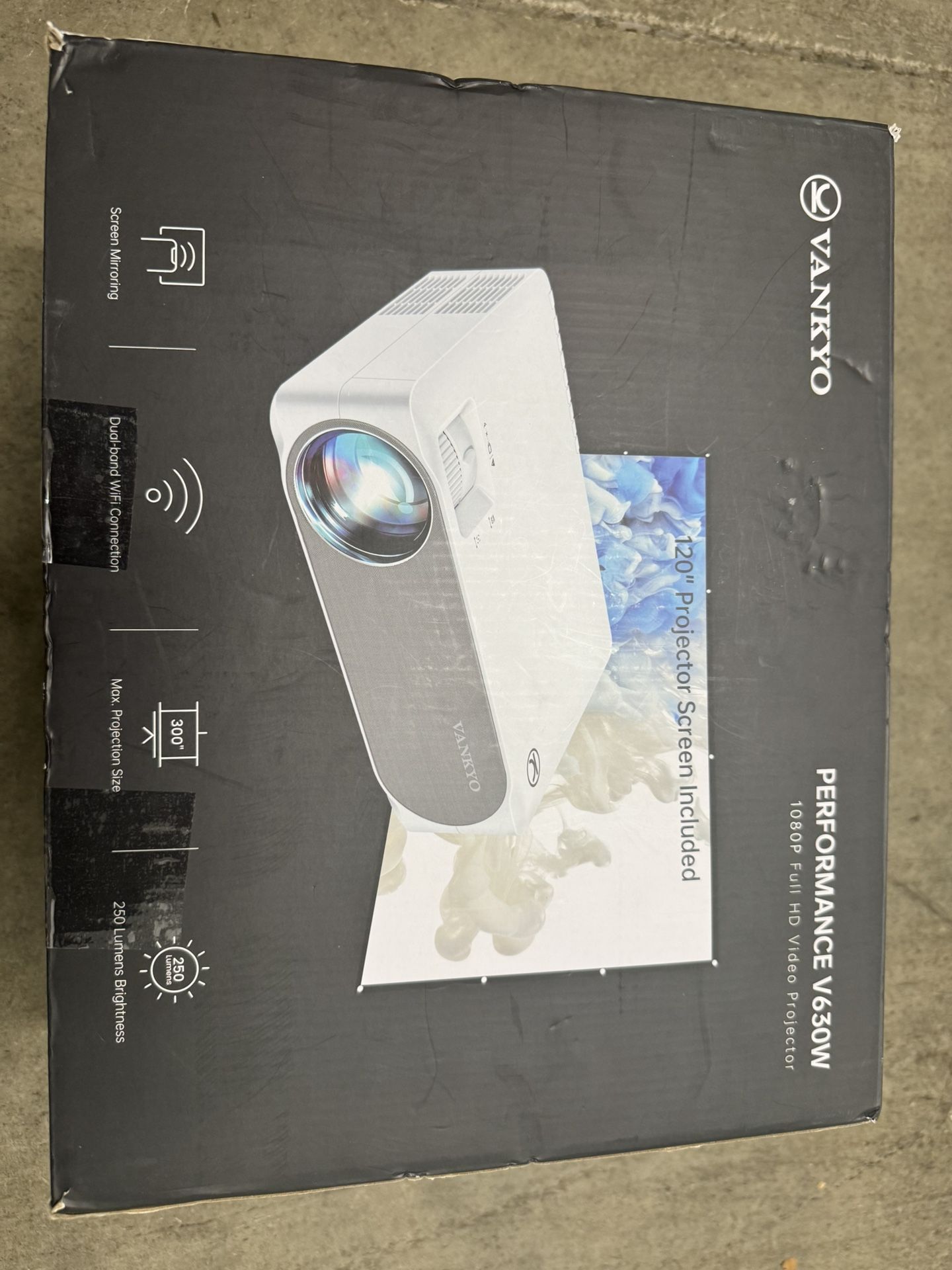 Brand New Unopened Vankyo Performance V630 W Native 1080P Full HD With Bonus Screen White