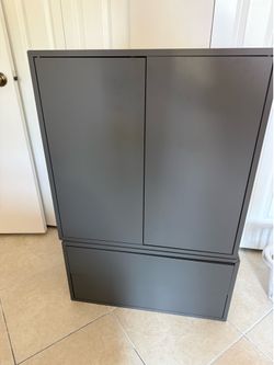 2 piece Grey IKEA Cabinet