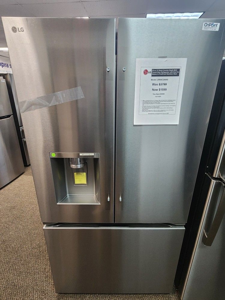 26 cu. ft. Smart Counter-Depth MAX French Door Refrigerator with Dual Ice Makers in PrintProof Stainless Steel