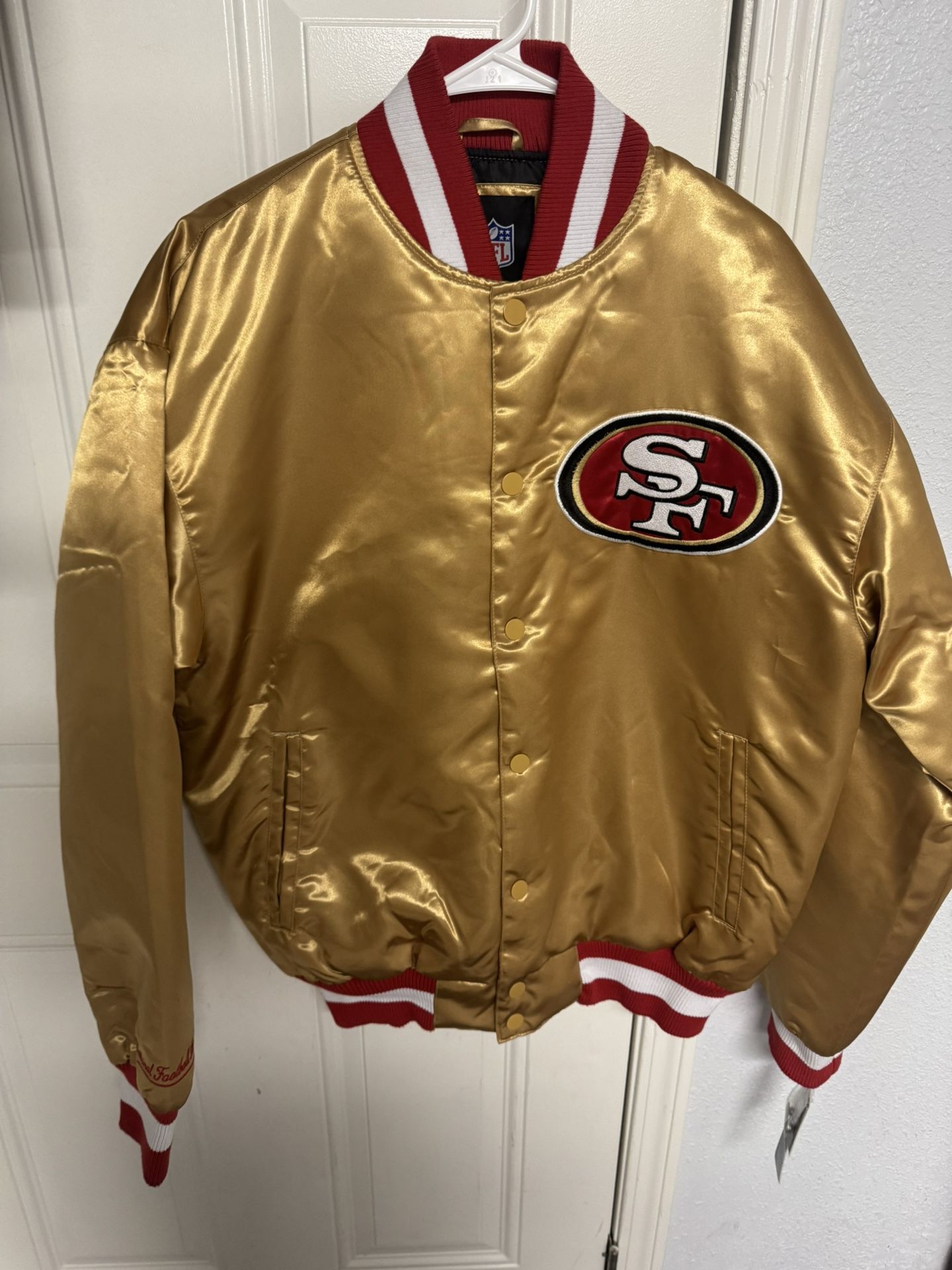 49ers Mens Gold Bomber Jacket