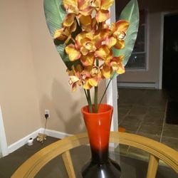 Tall Vase With Faux Plant 