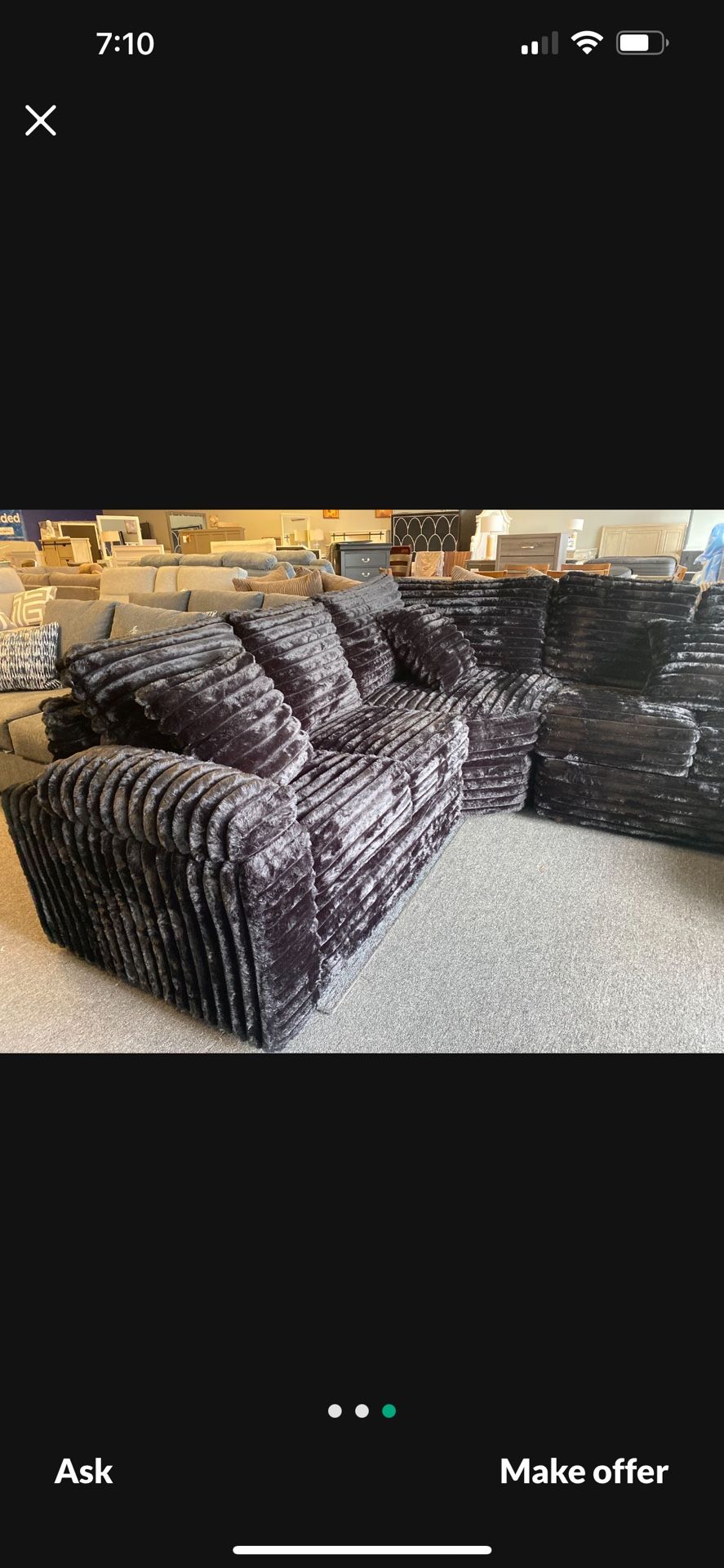 Sectional De Cuatro PCs Disponible En Negro ,gris,cafe Y En Otros Colores