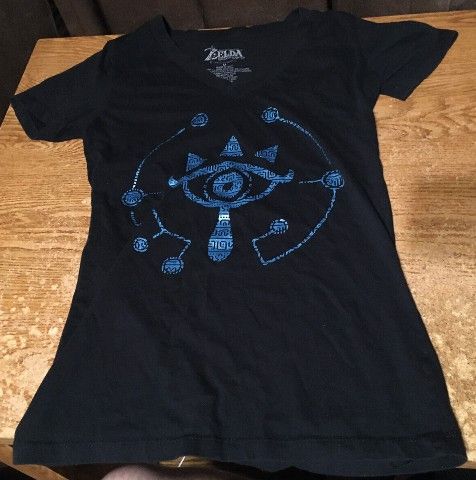 Legend Of Zelda Breath Of The Wild Sheika I Black T-shirt Size Medium