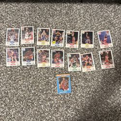 15 Fleer ‘90 Basketbalk cards