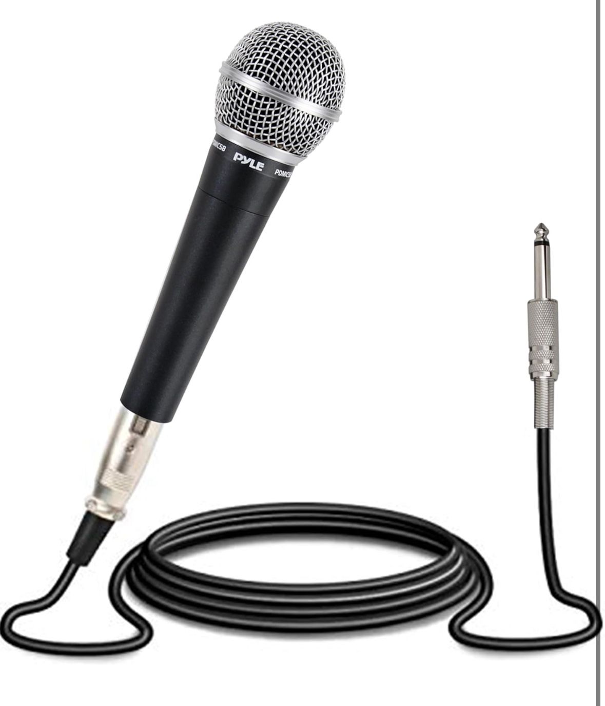 Pyle Handheld Microphone PDMIC58 - Dynamic Moving Coil Cardioid Unidirectional Includes 15ft XLR Audio Cable to 1/4'' Audio Connection