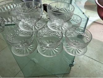 Etched glass ice cream bowls