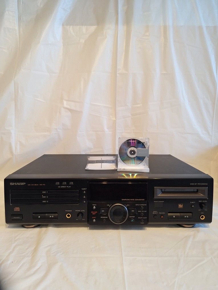 Sharp MD-R3 MD/CD Deck 3-Compact Disk to MiniDisc Recorder Player Unit No Remote