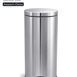 simplehuman Round Step Can, 30L / 8 Gallon Kitchen Trash Can,