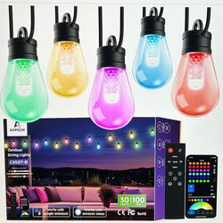 APPECK RGBW Smart Outdoor String Lights 100ft