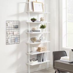 6 Tiers Ladder Bookshelf White 