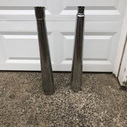 Chrome 4.5 in. Megaphone Mufflers w/Straight Cut Tips - 