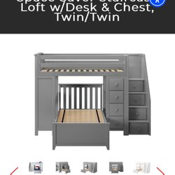 Bedroom Source Loft bed w/Desk & Chest