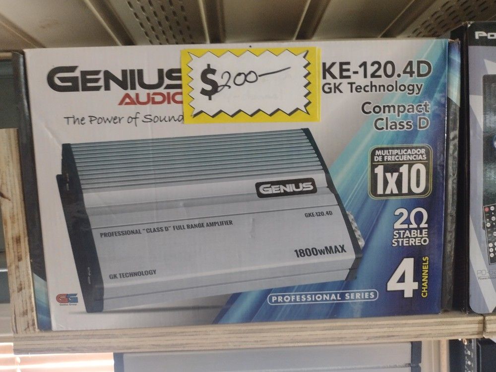 New Genius Audio 4-Channel 1800w Max Amplifier $200 Each