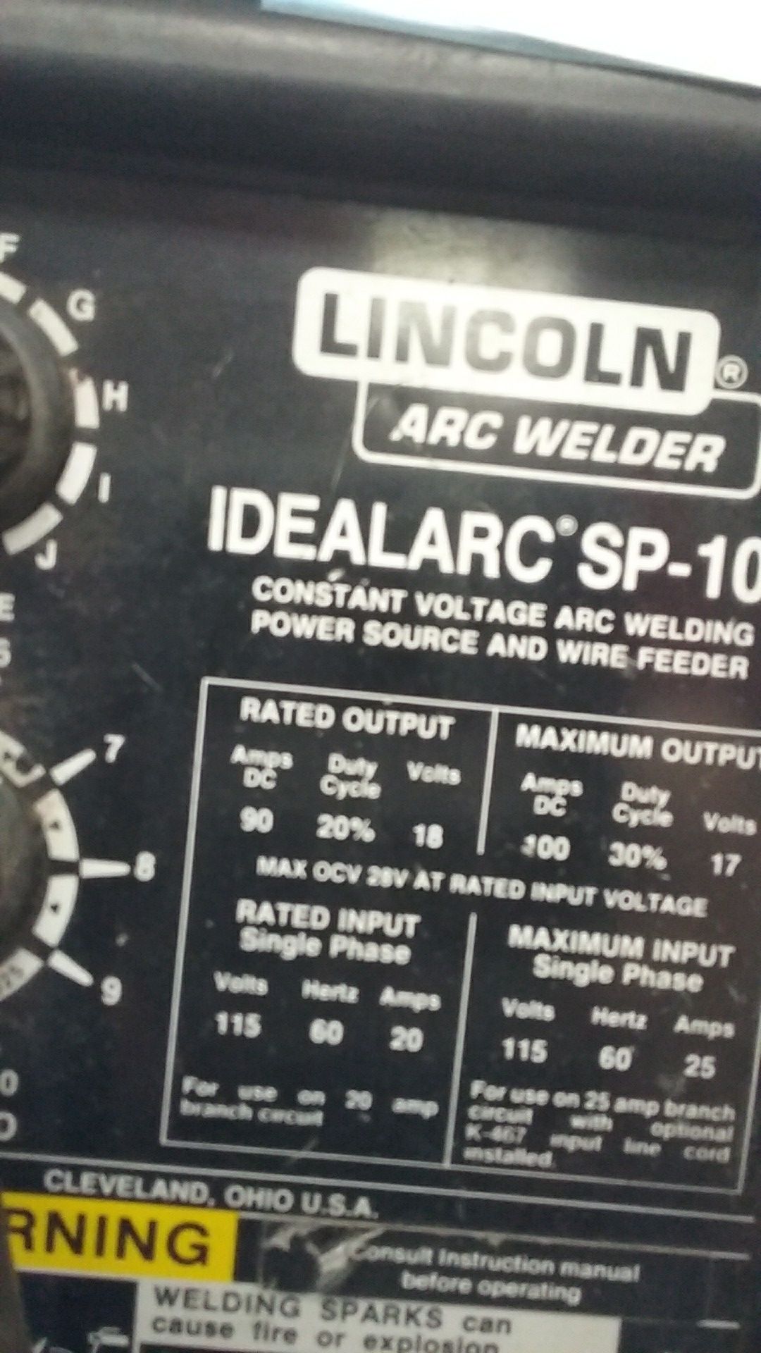Lincoln Electric IdealArc SP100 Arc Welder for Sale in Sacramento, CA