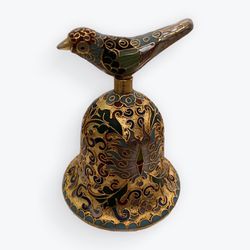 Franklin Mint Cloisonné Faberge Enamel 22K Gold Bird Bell