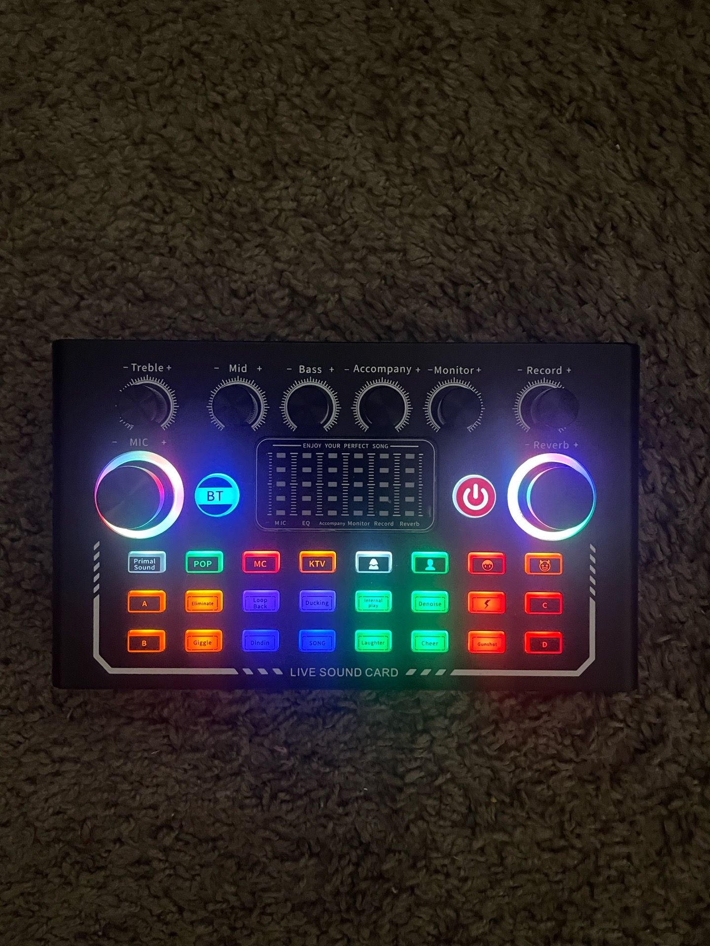 RGB Live Sound Card Bluetooth Audio Mixer Board