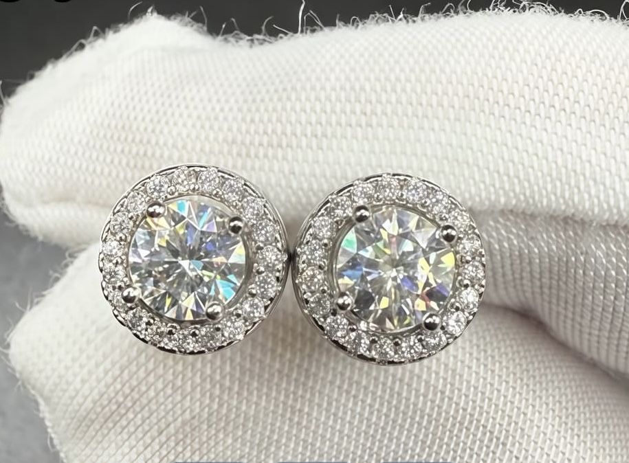 0.5ct Moissanite Circle Earrings 925 Silver