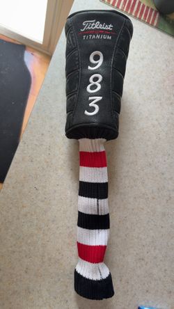 Titleist 983 Titanium Driver Head Cover Black White Red Easy Identification