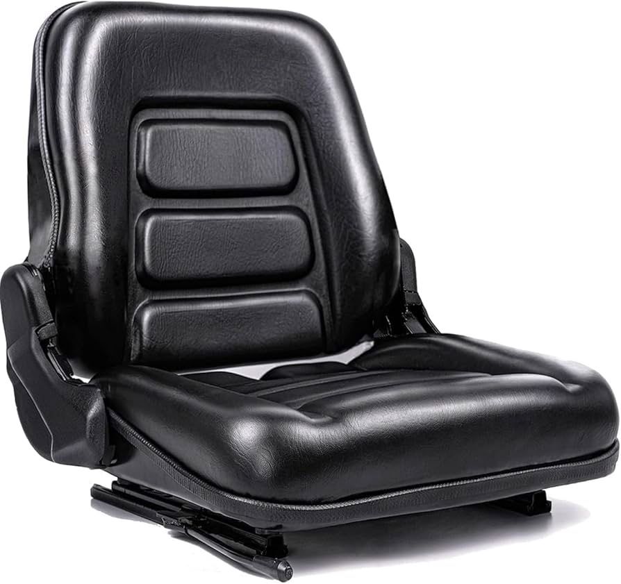 Universal Forklift seat, Tractor Seat with 160° Adjustable Backrest & Slides& Micro Switch, High-Density Foam, Industrial Grade Steel Frame,Waterproof