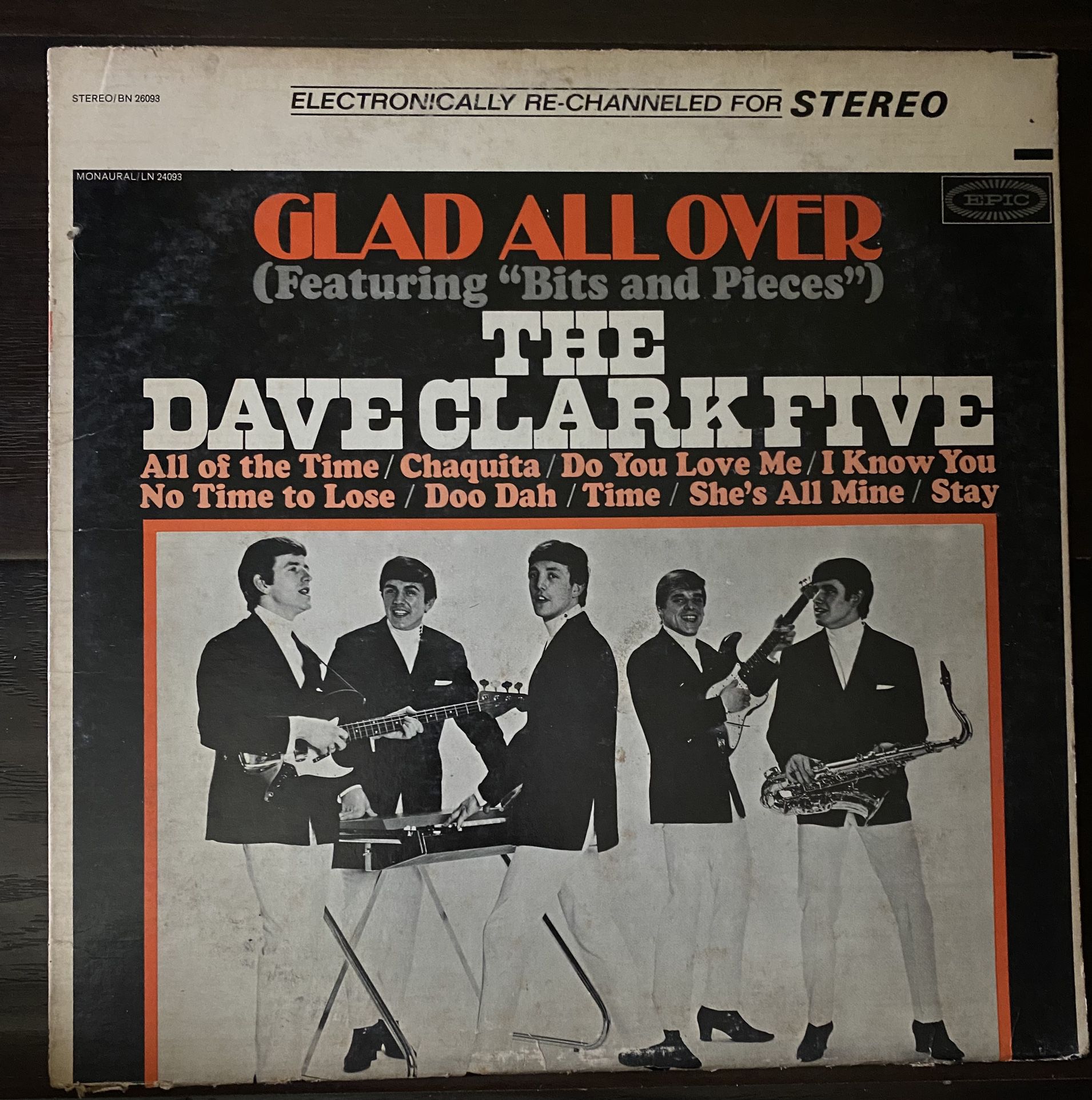 1964 DAVE CLARK FIVE Glad All Over LP Vinyl Record Electronically Stereo Vintage