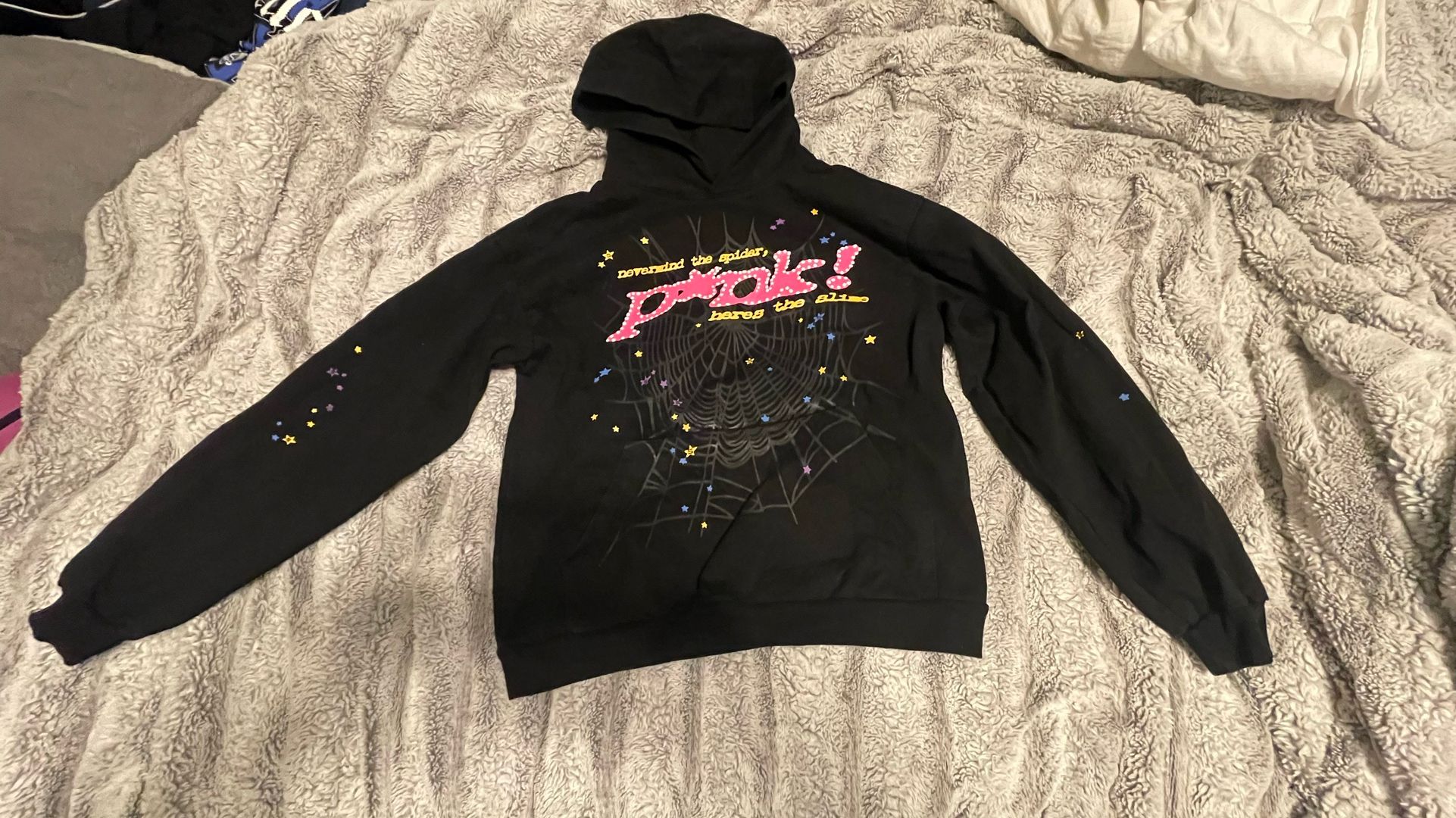 Sp5der P*nk Hoodie Black