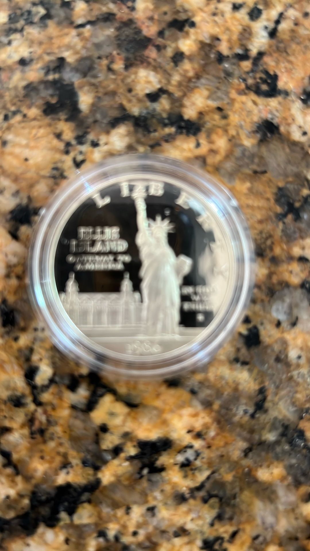 90% Silver Ellis Island Statue Of Liberty Silver Dollar