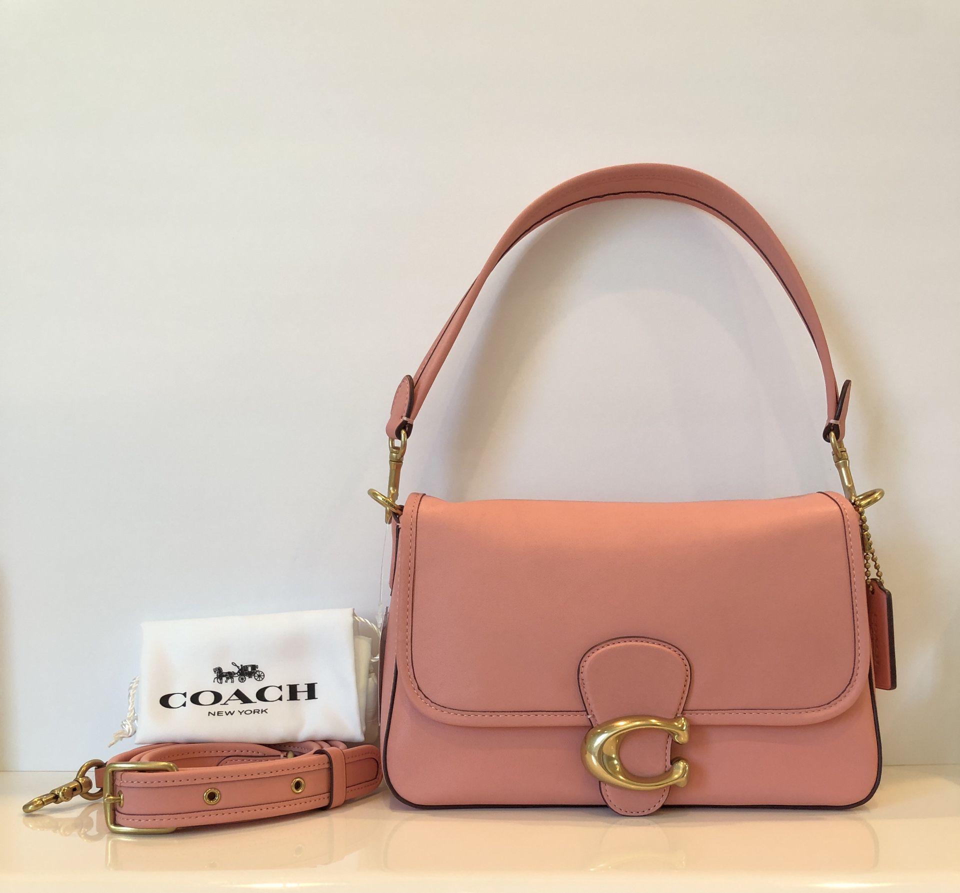 NWT COACH C4823 Leather Soft Tabby Bag with 2 Straps - Candy Pink