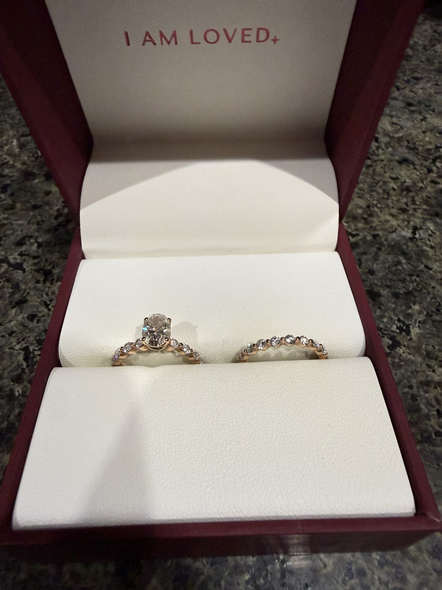 2 CTW VS Band 1 CT VS Center Oval 14K Gold Engagement Set
