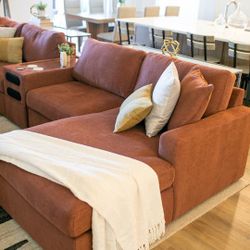 PH💥$49 Down Payment for financing 👉 Modmax Spicy Color Soft Cozy Deep Seating Sectional Couch With Chaise And Console 