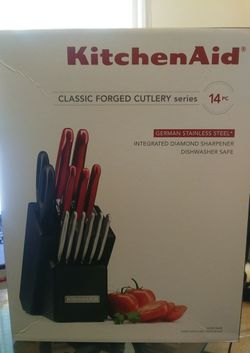 KitchenAid Stainless Steel 14-Pc. Knife Block Set | Brown | One Size | Cutlery Knife Block Sets | Dishwasher Safe
