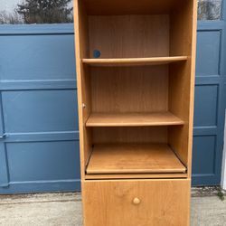 FREE: Wood Cabinet With Drawer & Sliding Shelf
