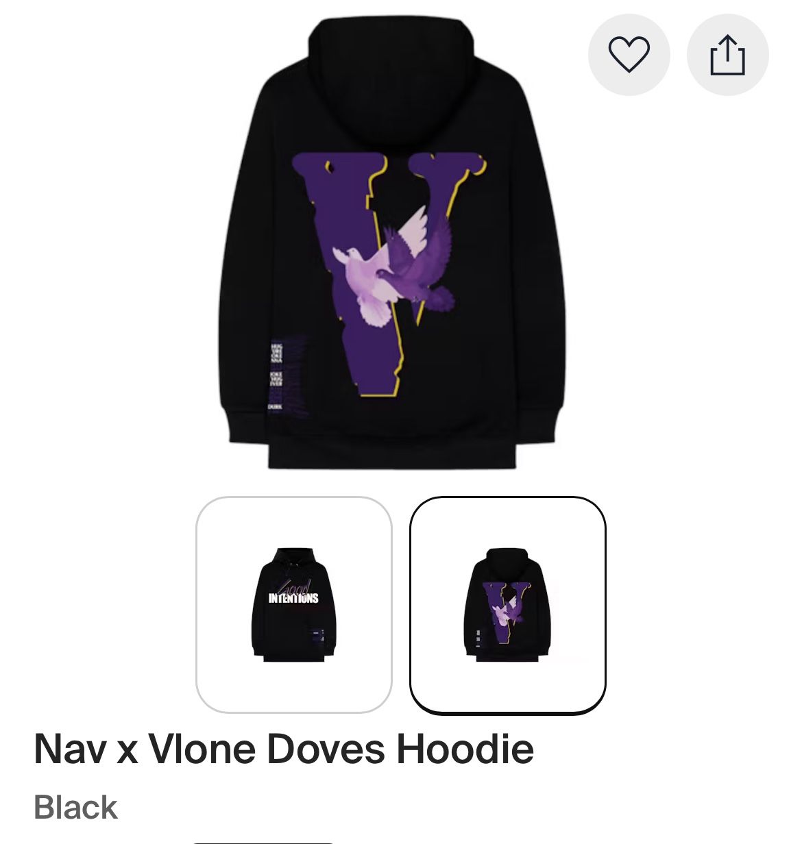 VLONE HOODIE NAV COLLECTION SMALL